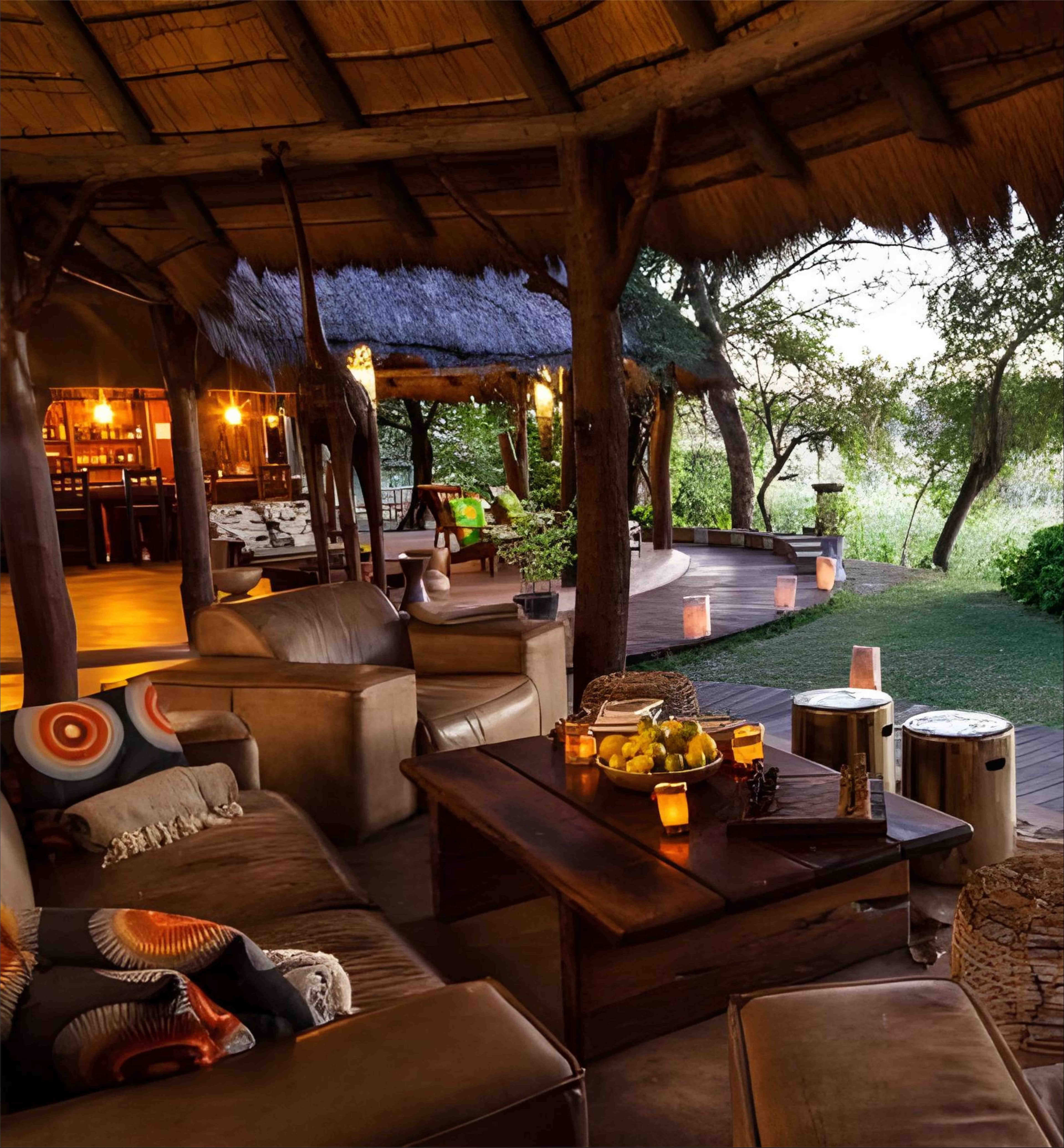 Camp Kwando - Cozy lounge with candles